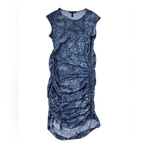 BCBGMaxAzria Dell Zip Detail Dress Dark Parisian Blue Size L